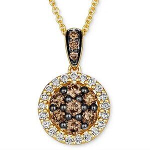 $3450 / NEW / Levian 0.5 CWT Chocolate & Nude Diamond Necklace / 14K Gold